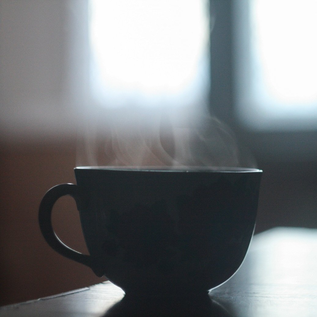 Schwarze Kaffeetasse